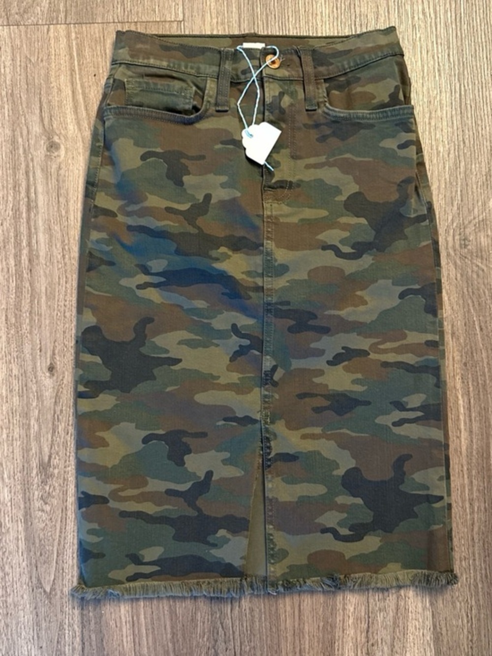 NWT NSF Camo Pencil Skirt - Olive Green Camouflage SIZE 27
